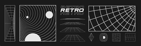 Set of retrofuturistic design elements 46588144 Vector Art at Vecteezy