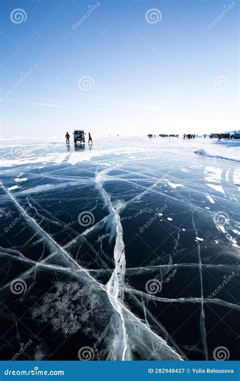 Ice of Lake Baikal stock image. Image of coast, frozen - 282948427