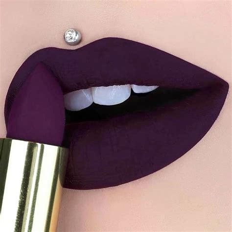 13 Shades of lipstick for summer | Dark purple lipstick, Purple lipstick, Lip art makeup
