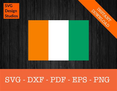 Ivory Coast Flag SVG Cut File - PNG - DXF - Cricut - Vector Clipart ...