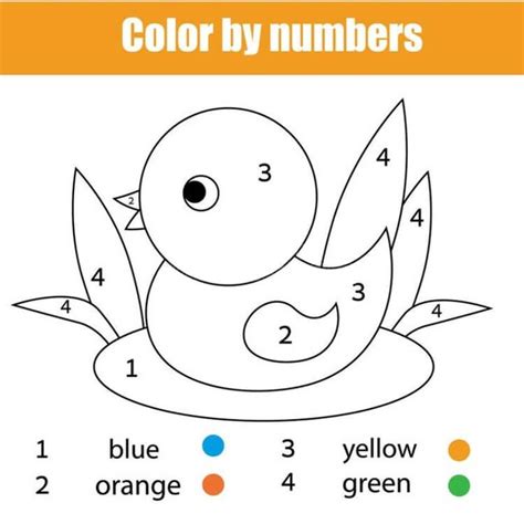 Easy chicken color by number - Download, Print Now!