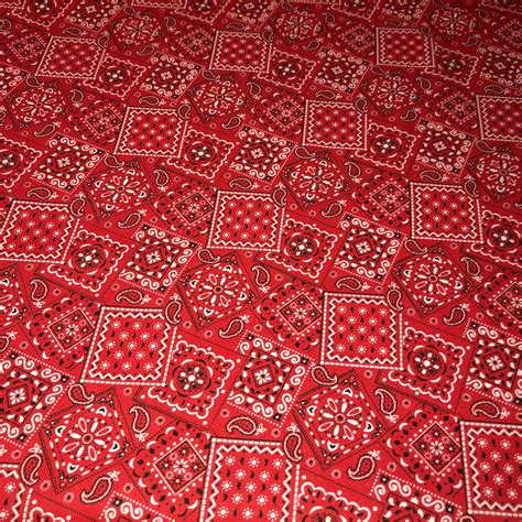 Red Blazin' Bandana 100% Cotton Fabric by the Yard 36 X | Etsy