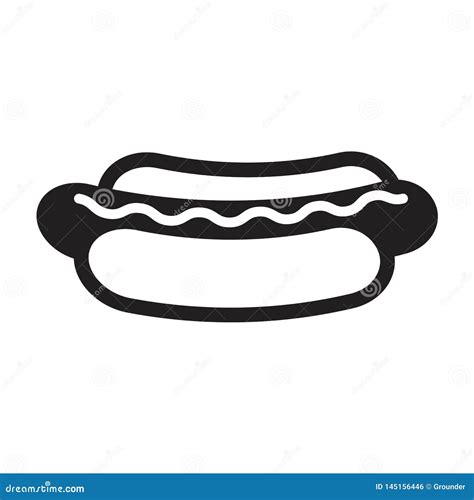 Hot Dog icon vector stock vector. Illustration of design - 145156446