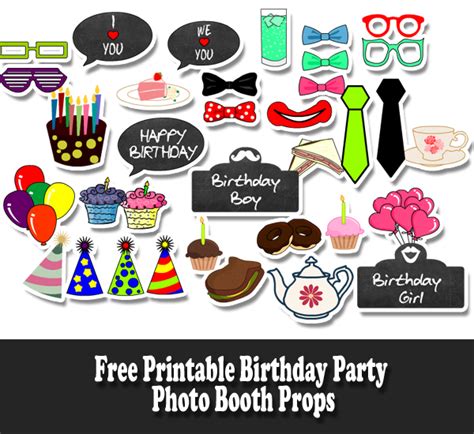 Free Printable Birthday Party Photo Booth Props