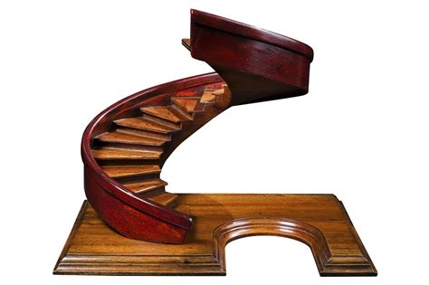 Spiral Stairs Red Staircase Architectural 3D Wooden 11" Model ...