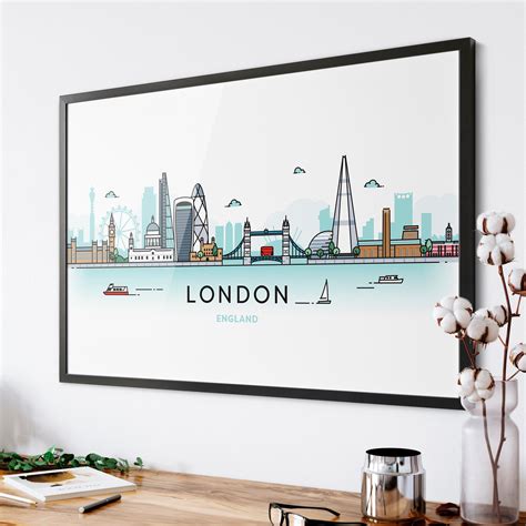 London skyline Wall Art London England City Decor Shipped | Etsy