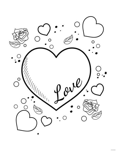 Heart Coloring Pages - Color Online, Free Printable | Template.net