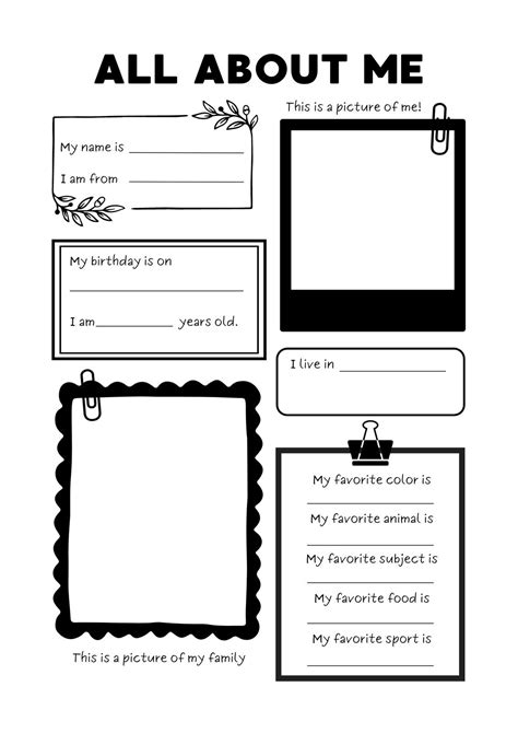 Free And Printable All About Me Worksheet Templates Canva, 42% OFF