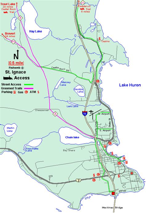 Michigan Snowmobiling, St. Ignace Snowmobile Trail, St. Ignace Michigan