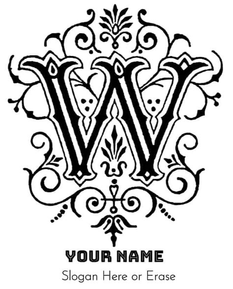 Letter W Monogram | Customize Online | Instant Download