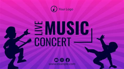 Premium Vector | Live music concert landscape banner template