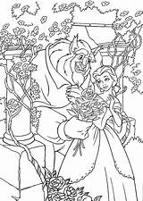 Belle Princess Magic Flower Coloring Page sketch template