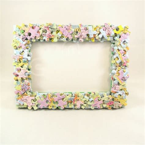 Jigsaw Puzzle Pieces Photo Frame Picture by RoseberryStore on Etsy