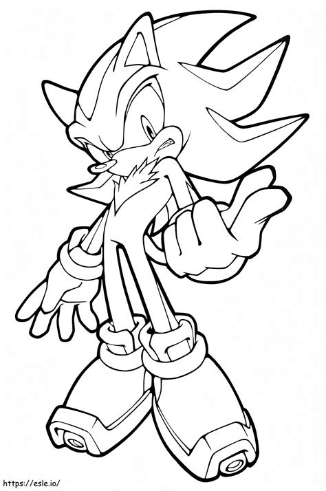 Very Angry Shadow The Hedgehog coloring page