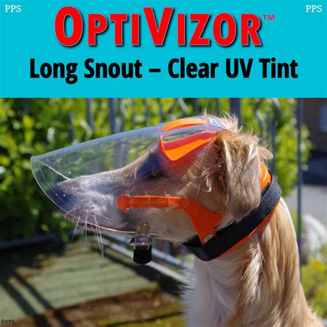 OptiVizor UV Eye Protection For Dogs - Long Snout - Clear UV Tint - Protective Pet Solutions