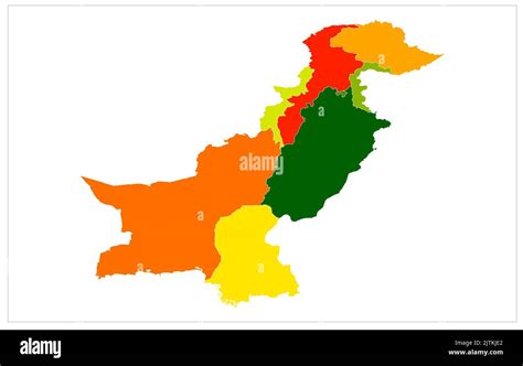 Pakistan Colorful Vector Map illustration on white background , Pakistan map Stock Photo - Alamy