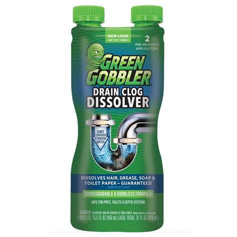 Green Gobbler 31 Drain And Toilet Clog Dissolver Premeasured Applications G0015 The Home Depot ...