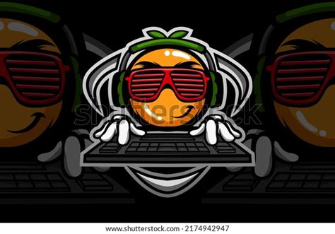 Funky Orange Gaming Mascot Logo Stock Vector (Royalty Free) 2174942947 | Shutterstock