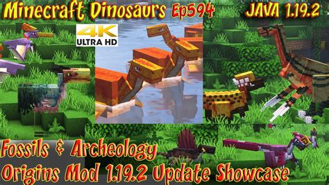 Fossils & Archeology Origins Mod 1.19.2 Dinosaurs Showcase 4K60FPS Minecraft JAVA Dinosaurs ...