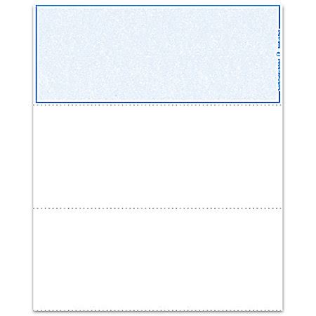 Blank Check Stock Laser Check Top No Signature 8 12 x 11 1 Part Box Of 500 by Office Depot ...