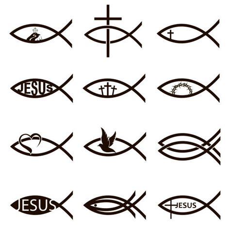 Christian Fish Symbol With Cross Tattoo