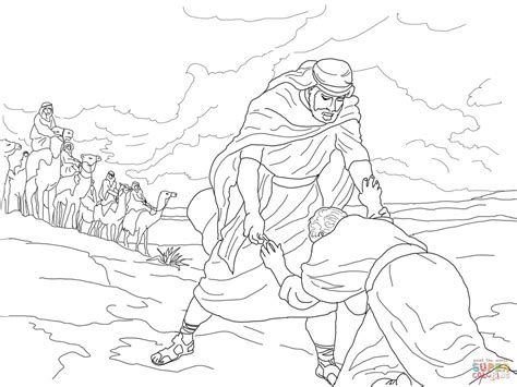 Esau Forgives Jacob coloring page | Free Printable Coloring Pages