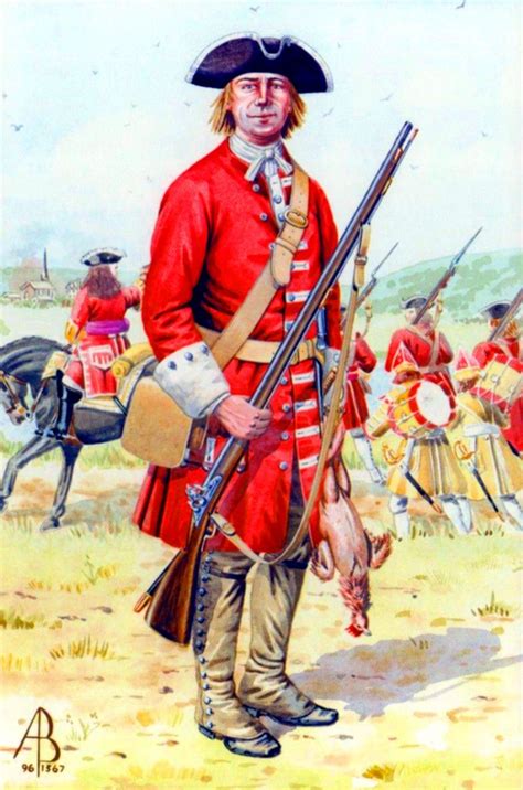 Private of British Derby's Regiment during the Battle of Blenheim, 1704