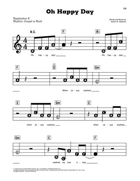 Edwin R. Hawkins Oh Happy Day Sheet Music Notes, Chords | Sheet music ...