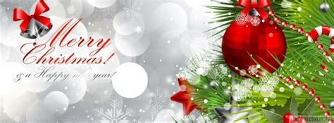 Merry Christmas Ornaments Facebook Cover Photo