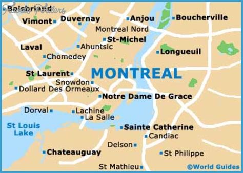 Montreal. Map Tourist Attractions - TravelsFinders.Com