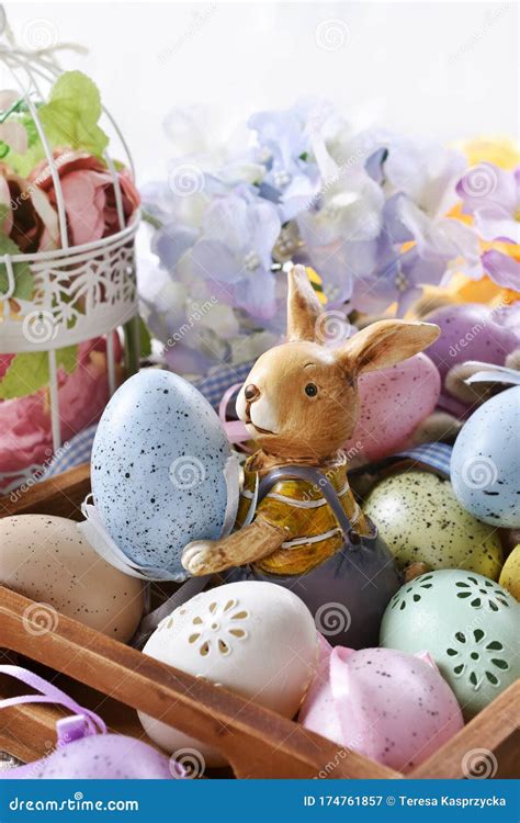 Easter Decoration with Colorful Eggs and Bunny Stock Image - Image of celebrate, decoration ...