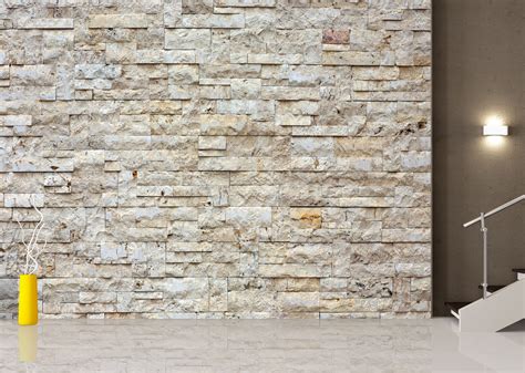 Beige Light Brown Rustic Bricks Stone Wall Mural Non-Woven Photo Wallpaper MADE in EUROPE for ...