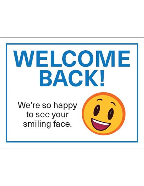 Welcome Back Sign Printable