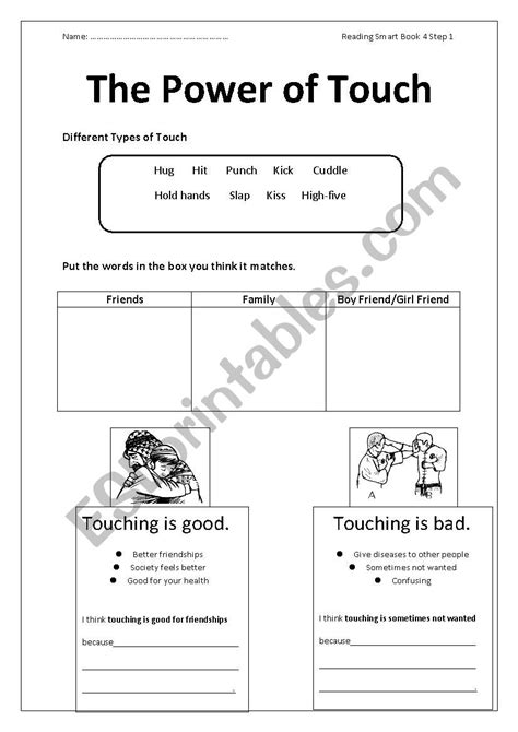 The Power of Touch - ESL worksheet by Dberg - Worksheets Library