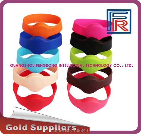 100pcs 13.56MHz Silicone swimming pool wristbands/waterproof bracelets ...