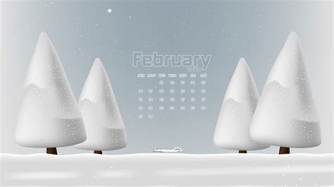 Winter Snow Trees February Calendar Sky Background 4K HD February Wallpapers | HD Wallpapers ...