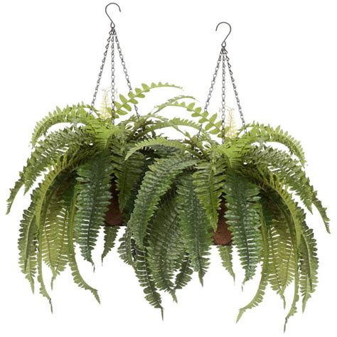 Fully Assembled Artificial Fern Hanging Basket Set of 2 – Indoor ...