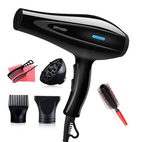 3200 Hair Dryer Blow Air with Concentrator Nozzles Diffuser Comb Brush ...