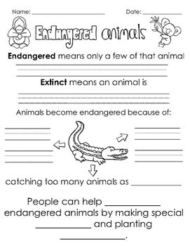 Endangered Animals Writing- Pebblego Follow-up by Katlin Chubb | TPT