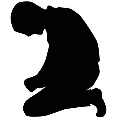 silhouette of person kneeling - Clip Art Library