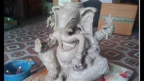 Shadu Clay Ganesha at Home | Eco friendly Clay Ganesh Easy - YouTube