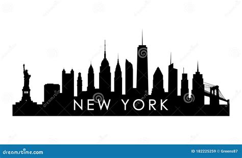 New York Skyline Silhouette. Stock Vector - Illustration of landmark ...