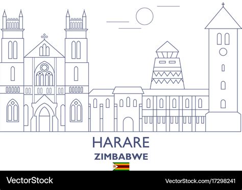 Harare city skyline Royalty Free Vector Image - VectorStock