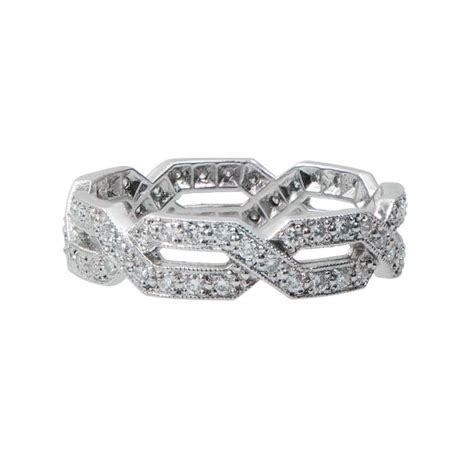 Art Deco Style Wedding Band - Estate Diamond Jewelry