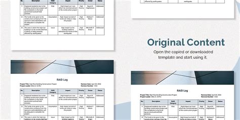 RAID Log Template - Google Docs, Word | Template.net