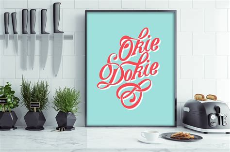 Okie Dokie, Typographic Digital Print, Okie Dokie Artichokie, Kids Room ...