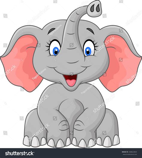 Cute Elephant Cartoon Sitting Stock Illustration 268822844 | Shutterstock