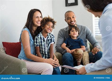 Family Talking with Counselor Stock Photo - Image of financial, advisor: 94502056