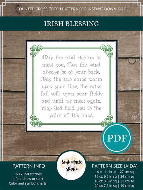 Irish Blessing Cross Stitch Pattern Digital Download Irish - Etsy