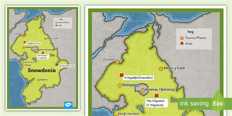 Snowdonia Map - KS2 Geography (teacher made) - Twinkl